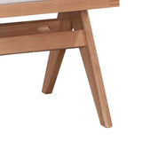 Scaun Winslow din negru, rachita de PVC, material rachita-cârpa, Gri, 56x47 cm - Nuc