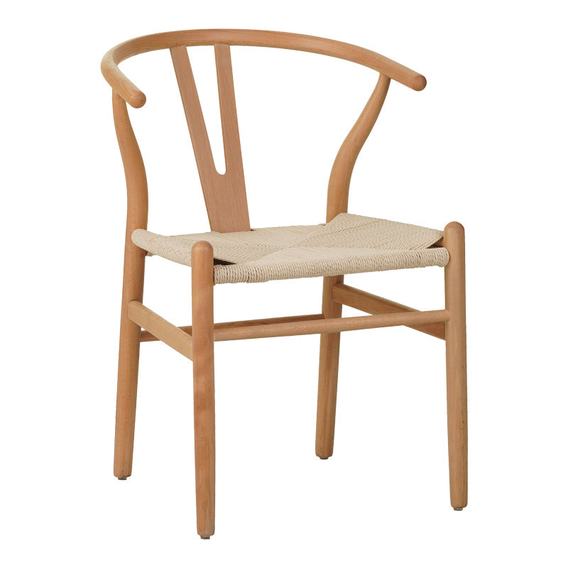Scaun Wishbone rubberwood-rope, Natural, 60x51x80 cm