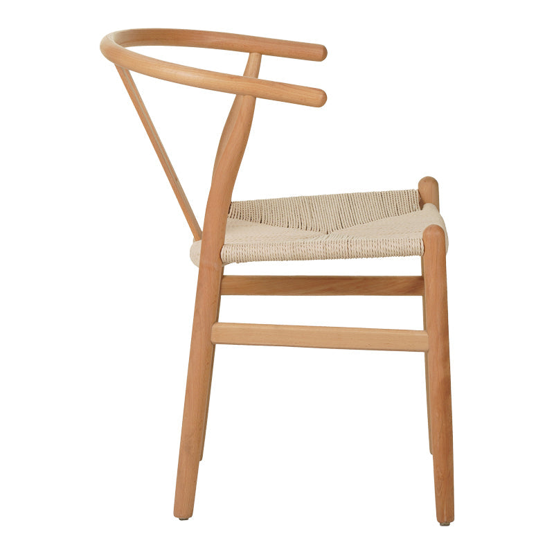Scaun Wishbone rubberwood-rope, Natural, 60x51x80 cm