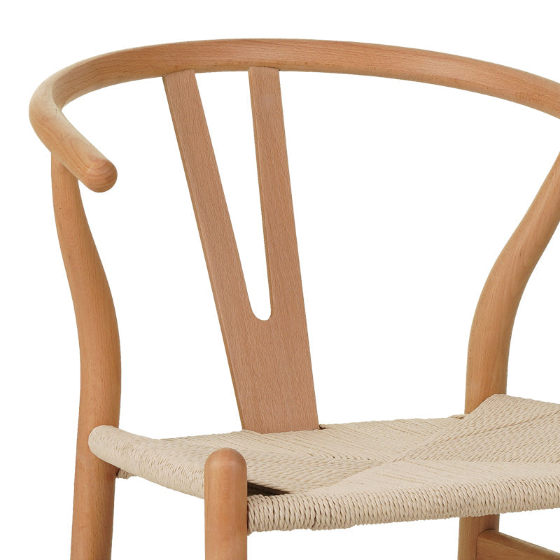 Scaun Wishbone rubberwood-rope, Natural, 60x51x80 cm