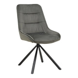 Scaun Wori Gri inchis catifea-metal picior, negru, 48x56x82 cm