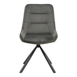 Scaun Wori Gri inchis catifea-metal picior, negru, 48x56x82 cm