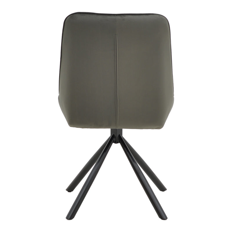 Scaun Wori Gri inchis catifea-metal picior, negru, 48x56x82 cm, foto produs