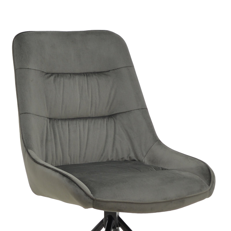 Scaun Wori Gri inchis catifea-metal picior, negru, 48x56x82 cm, foto produs 6