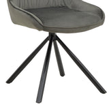 Scaun Wori Gri inchis catifea-metal picior, negru, 48x56x82 cm