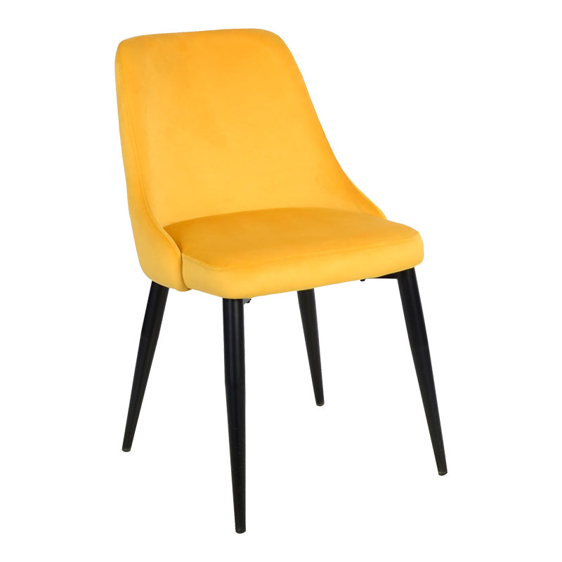 Scaun Zedna, Catifea, galbena, 51x58x84 cm - Scaun Zedna, Catifea, galbena, 51x58x84 cm