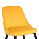 Scaun Zedna, Catifea, galbena, 51x58x84 cm - Negru