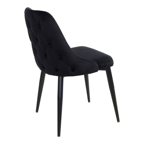 Scaun Zedna, Catifea Neagra, Negre, 51x58x84 cm
