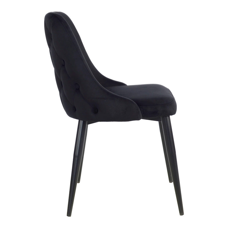 Scaun Zedna, Catifea Neagra, Negre, 51x58x84 cm, detaliu produs