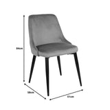 Scaun Zedna, Catifea Neagra, Negre, 51x58x84 cm