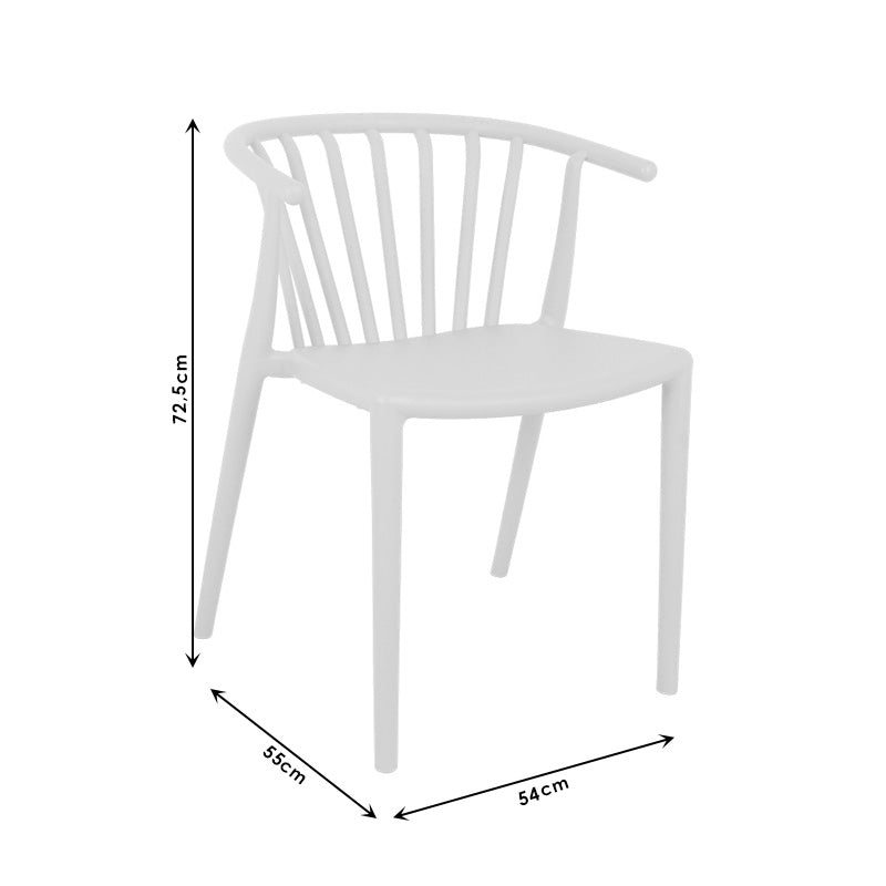 Scaun Zelma, Alb, 55x53x73 cm