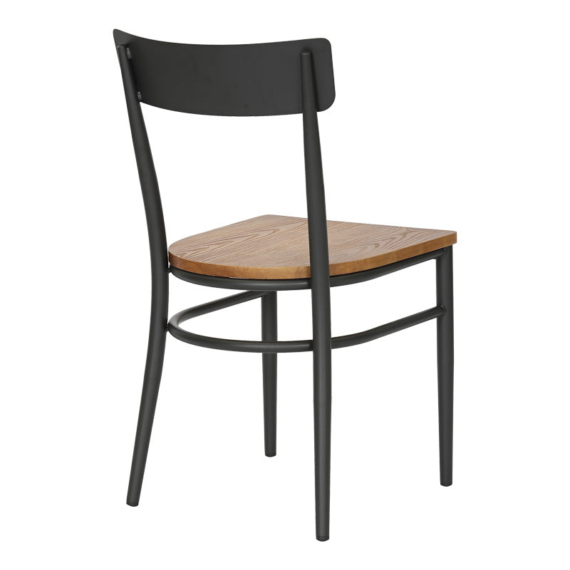 Scaun Zerca, Gri Închis, Structura Lemn de Cauciuc, Natural, 49x44x82 cm, detaliu produs