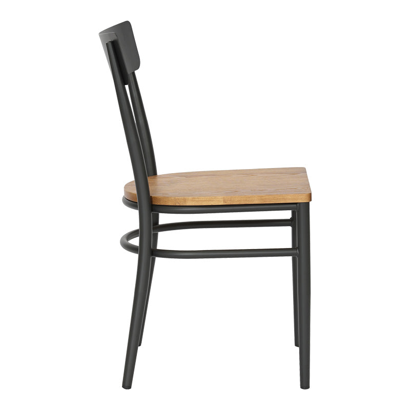 Scaun Zerca, Gri Închis, Structura Lemn de Cauciuc, Natural, 49x44x82 cm, perspectiva suplimentara