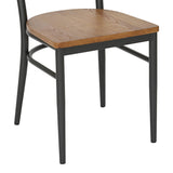 Scaun Zerca, Gri Închis, Structura Lemn de Cauciuc, Natural, 49x44x82 cm