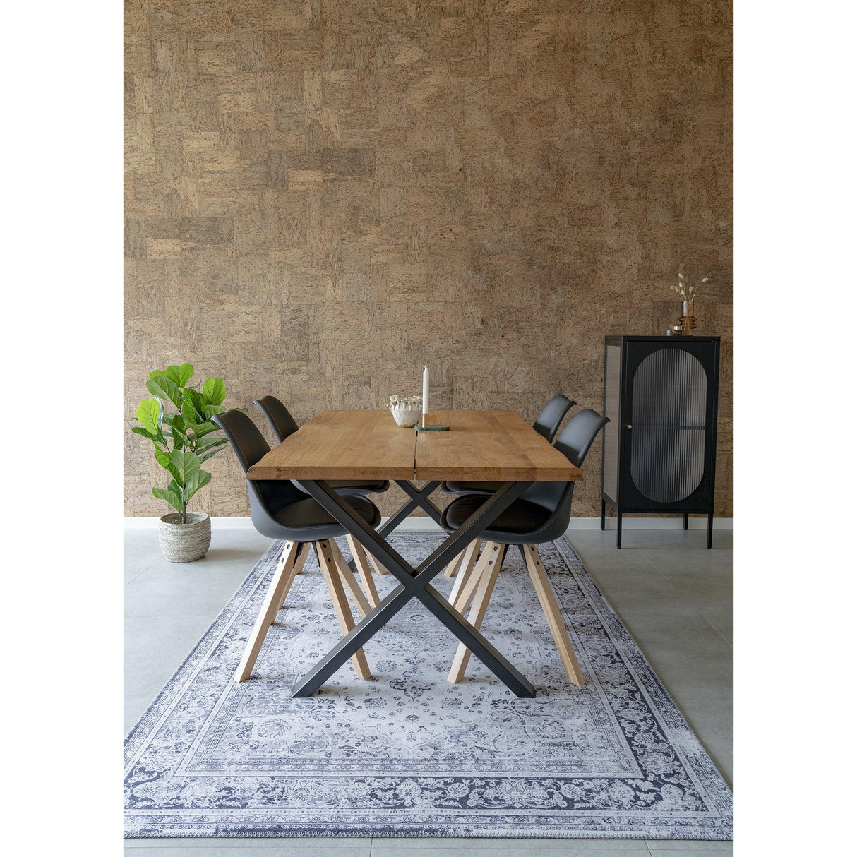 Scaune de sufragerie Bergen, 48x86x55 cm - Negru