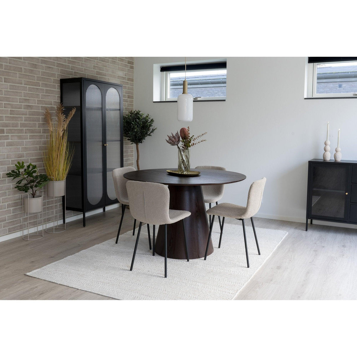 Scaune de sufragerie Halden, Bej - Gri Deschis, 44x81x52 cm - Bej