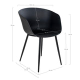 Scaune Roma, Negru, 55x79x53 cm