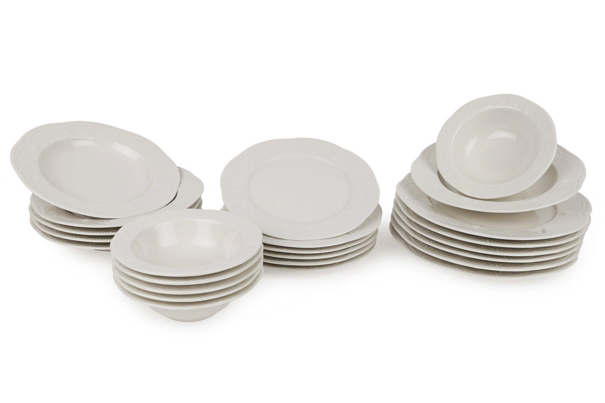 Serviciu de masa, 24 piese,  Portelan, Crem