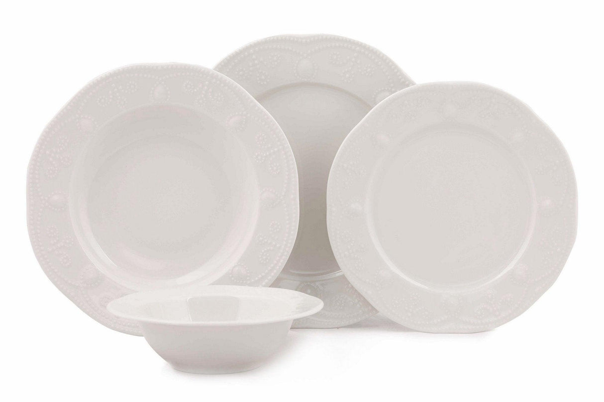Serviciu de masa, 24 piese,  Portelan, Crem