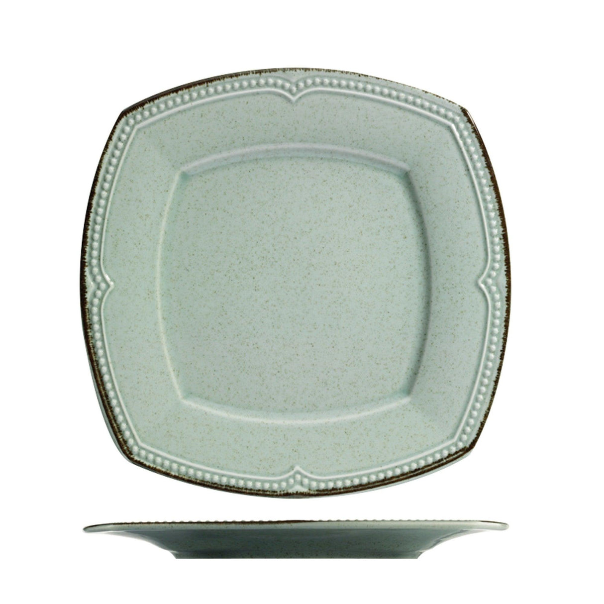 Serviciu de masa, 24 piese, Portelan, Verde, 26x26x2 cm