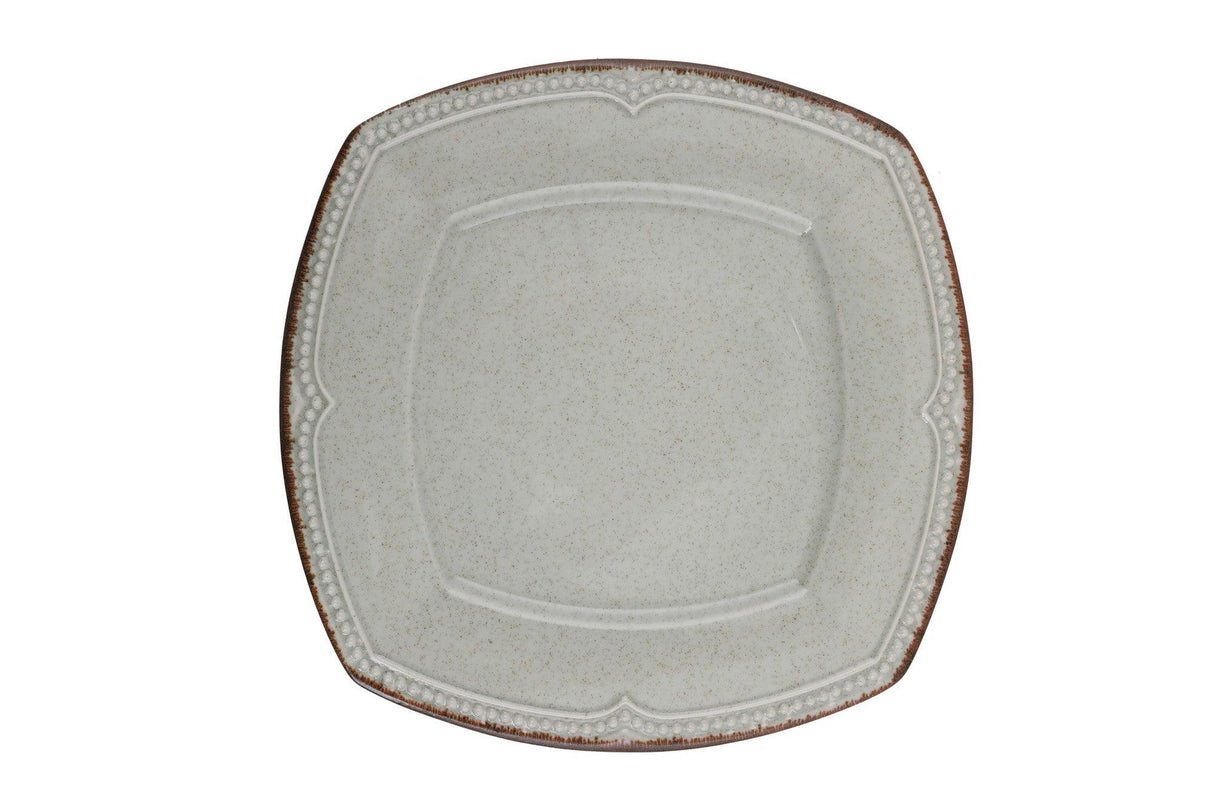 Serviciu de masa, 24 piese, Portelan, Verde, 26x26x2 cm