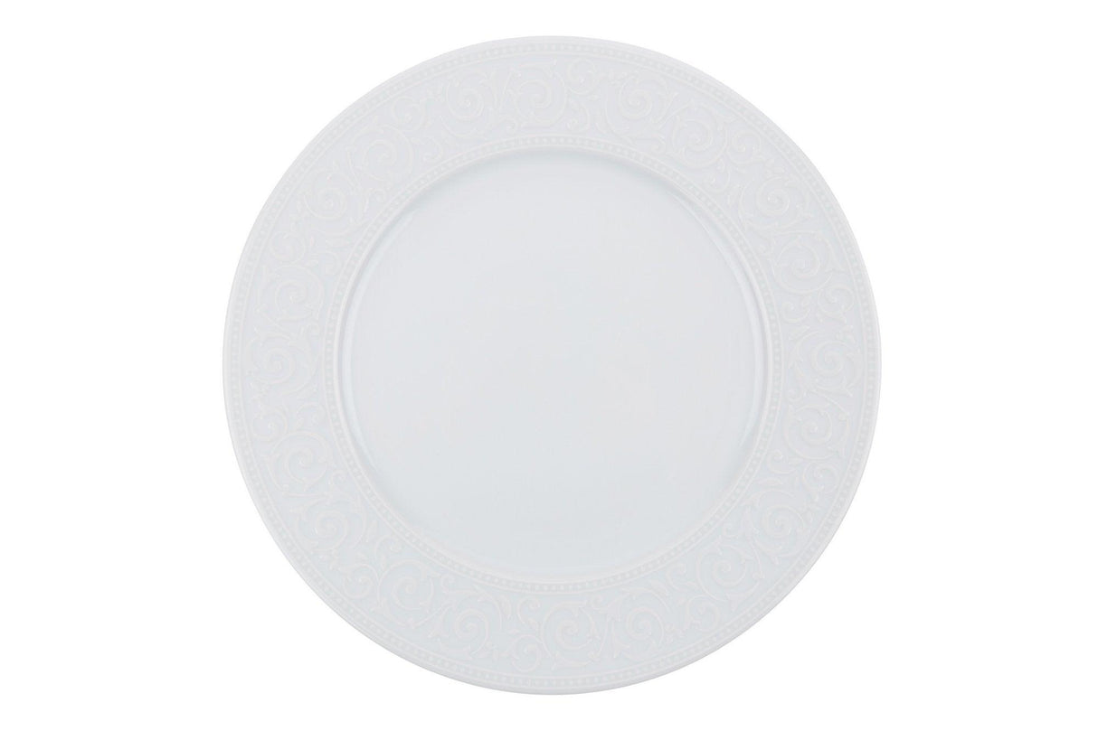 Serviciu de masa, 24 piese, Portelan, Alb, 20x20x2 cm
