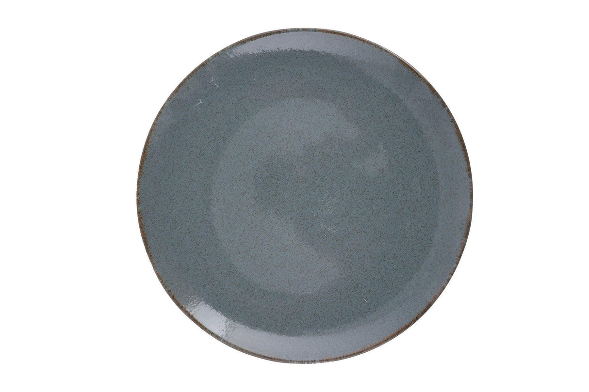Serviciu de masa, 24 piese, Portelan, Albastru, 25x25x3 cm