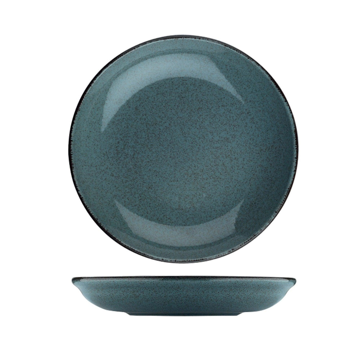 Serviciu de masa, 24 piese, Portelan, Albastru, 25x25x3 cm