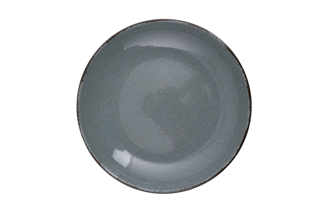 Serviciu de masa, 24 piese, Portelan, Albastru, 25x25x3 cm