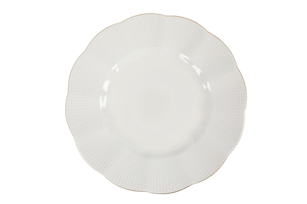 Serviciu de masa, 70 piese,  Portelan, Alb - Auriu