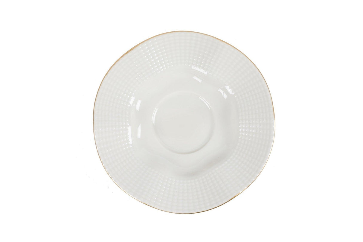 Serviciu de masa, 70 piese,  Portelan, Alb - Auriu