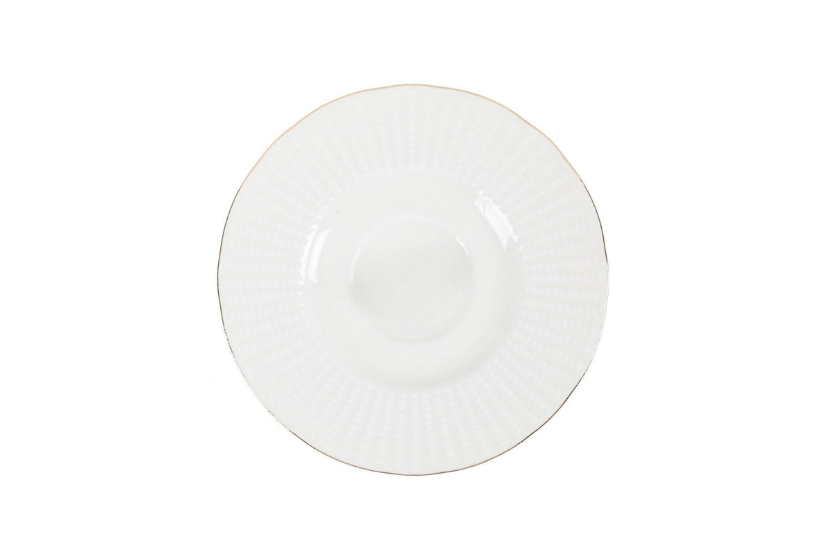 Serviciu de masa, 83 piese,  Portelan, Alb - Auriu