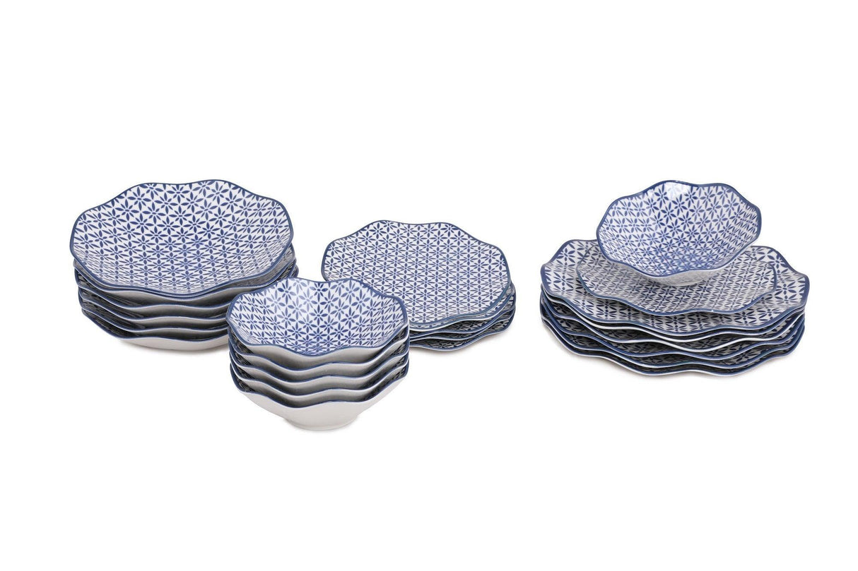 Serviciu de masa Holland, Set 24 piese pentru cina, Portelan, Albastru, 29x28x36 cm