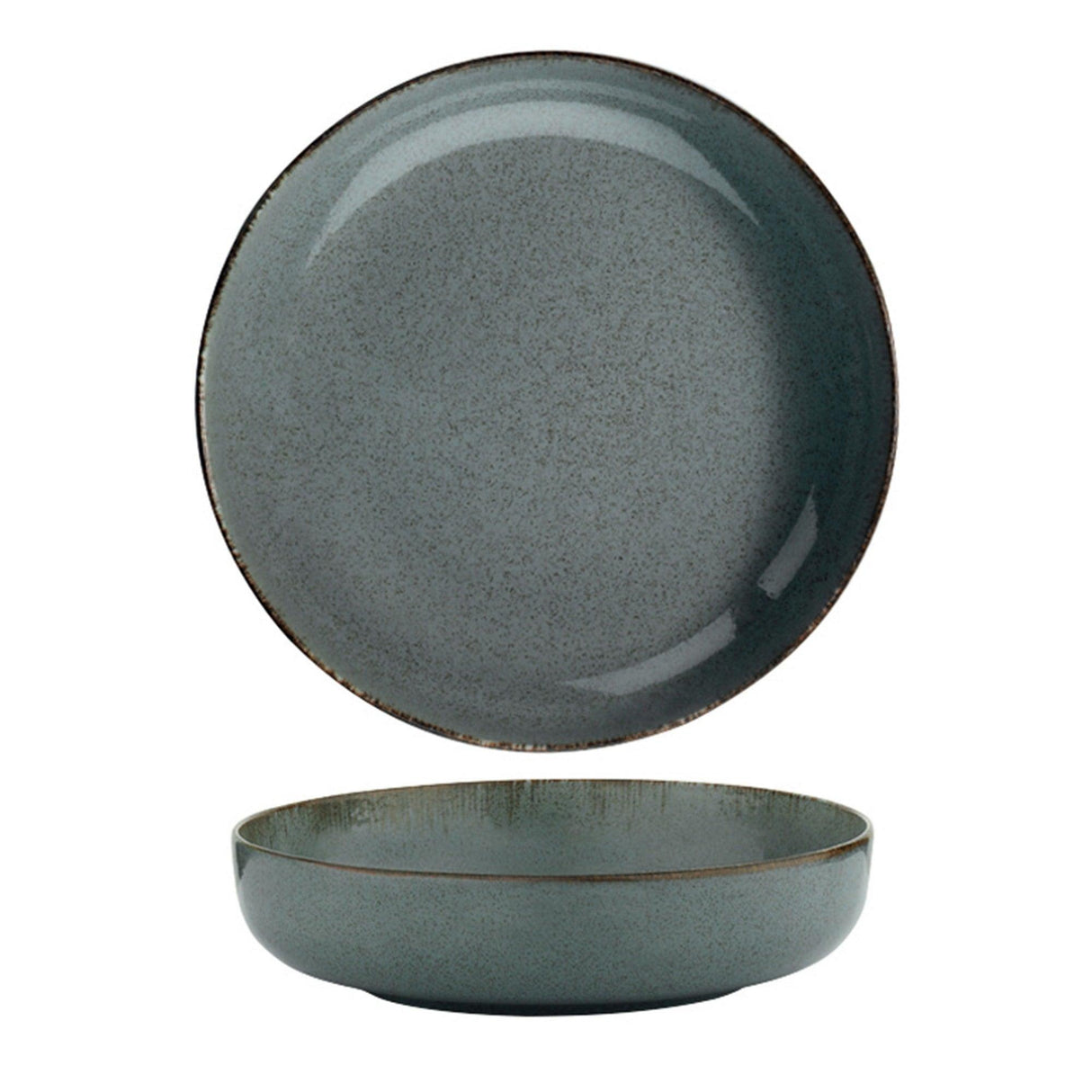 Serviciu de masa 24 piese, Portelan, Verde, 27x27x2.5 cm
