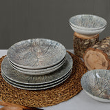 Serviciu de masa, Set 18 piese pentru cina,, Portelan, Lemn