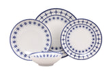 Serviciu de masa, Set 24 piese pentru cina, Portelan, Albastru, 25x25x2 cm