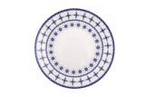 Serviciu de masa, Set 24 piese pentru cina, Portelan, Albastru, 25x25x2 cm