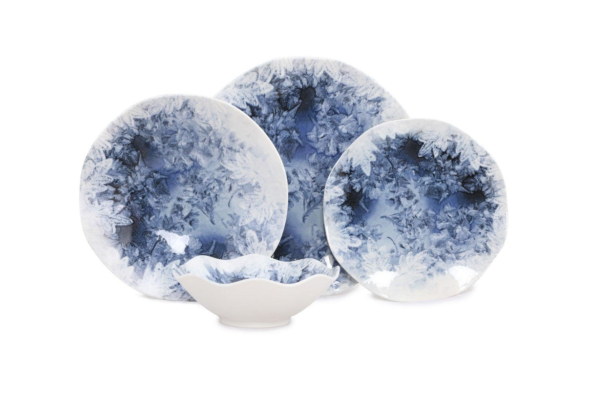 Serviciu de masa, Set 24 piese pentru cina, Portelan, Albastru, 29x28x36 cm