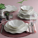Serviciu de masa, Set 24 piese pentru cina, Portelan, Gri, 29x28x36 cm