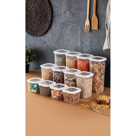 Set 12 Cutii pentru alimente, 3 marimi, 10x10x9.5 cm
