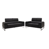 Set 2 canapele cu 2 locuri Shea, Negru, 198x80x87 cm