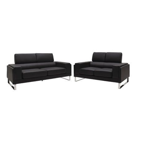 Set 2 canapele cu 2 locuri Shea, Negru, 198x80x87 cm