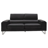Set 2 canapele cu 2 locuri Shea, Negru, 198x80x87 cm