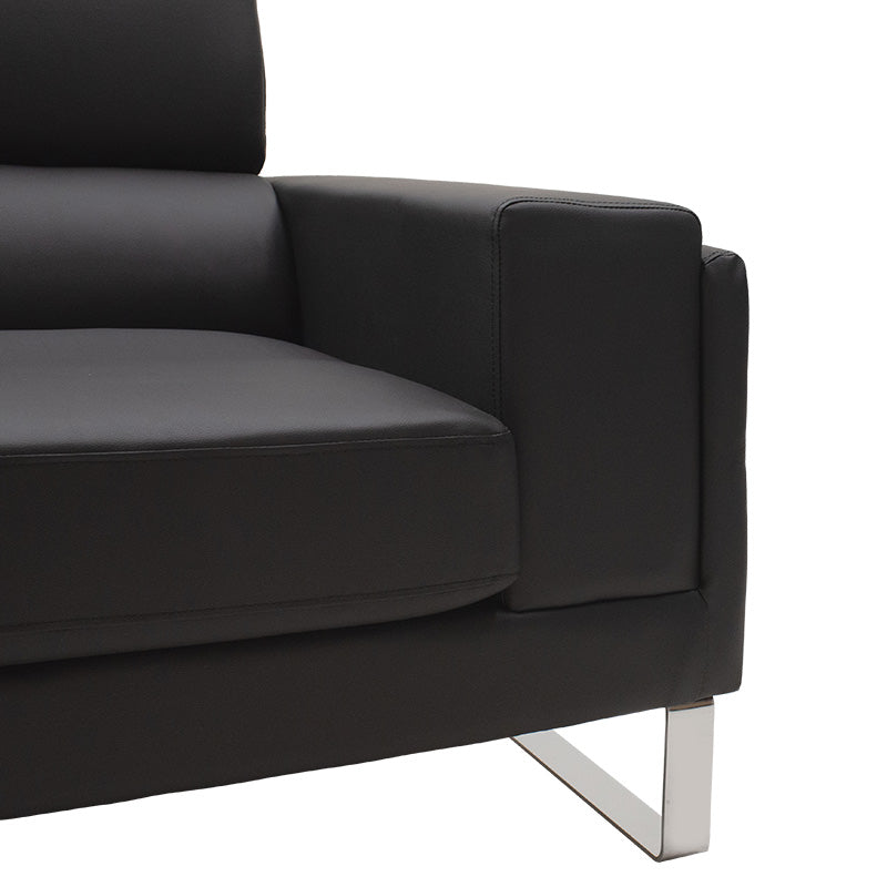 Set 2 canapele cu 2 locuri Shea, Negru, 198x80x87 cm