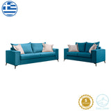 Set 2 canapele cu 2 locuri Verona x2, Albastru, 225x93x100 cm