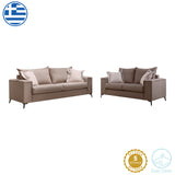 Set 2 canapele cu 2 locuri Verona x2 Latte, Maro, 225x93x100 cm