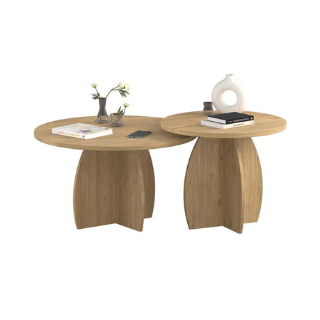 Set 2 Masute Cafea BSH-1902-FF-1 Home Collection® Bohem, Stejar, 100x50x100 cm