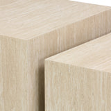 Set 2 masute de cafea Coffina din MDF, efect travertin, 58x58x40 cm