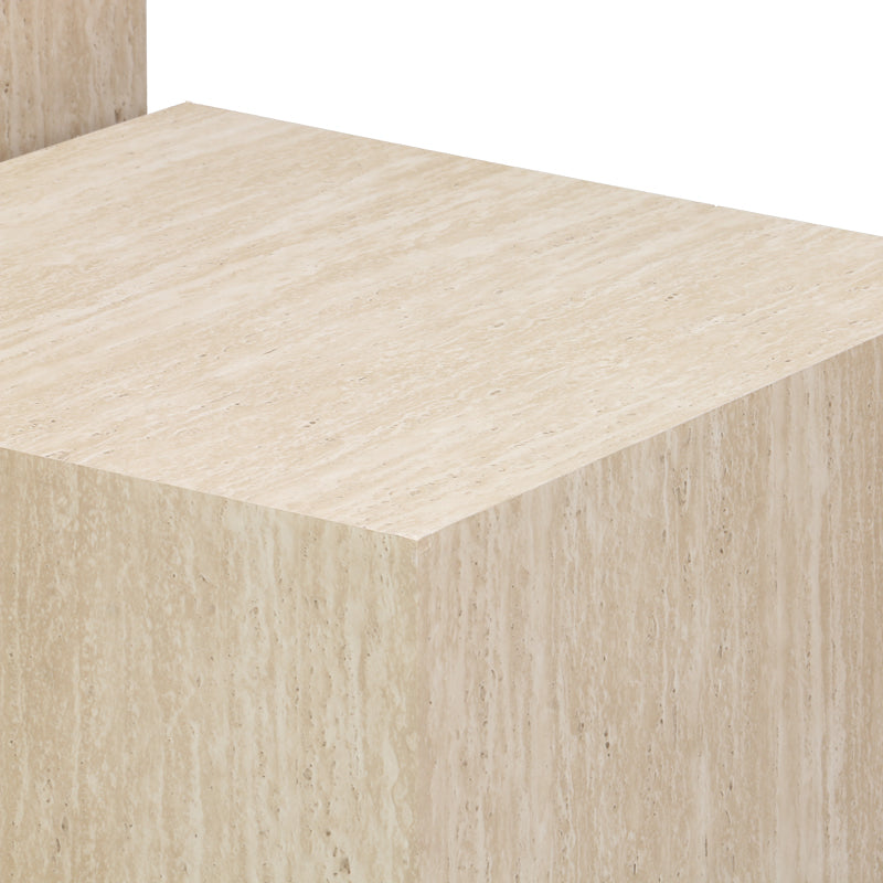 Set 2 masute de cafea Coffina din MDF, efect travertin, 58x58x40 cm