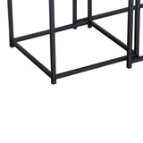 Set 2 masute de cafea din MDF, efect marmura neagra, cadru metalic, negru, 40x40x50 cm